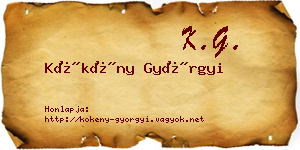 Kökény Györgyi névjegykártya