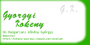 gyorgyi kokeny business card